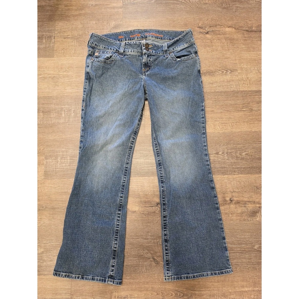 Vintage‎ Y2K L.E.I. Low Rise Flare Jeans Size 16 2000s McBling It Girl